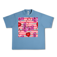 Pebble Blue valentines day heart and love balloons seamless pattern Urban Heavy Tee - BundleAndBundleShop