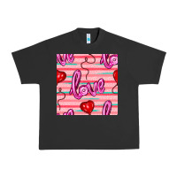Pigment Black valentines day heart and love balloons seamless pattern Urban Heavy Tee - BundleAndBundleShop
