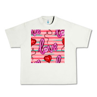 Pistachio valentines day heart and love balloons seamless pattern Urban Heavy Tee - BundleAndBundleShop
