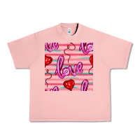 Salmon valentines day heart and love balloons seamless pattern Urban Heavy Tee - BundleAndBundleShop