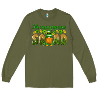 Army Green shenanigans squad gnomes shamrock gold leopard glitter Long Sleeve Tee - Artiststas