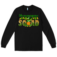 Black shenanigans squad gnomes shamrock gold leopard glitter Long Sleeve Tee - Artiststas