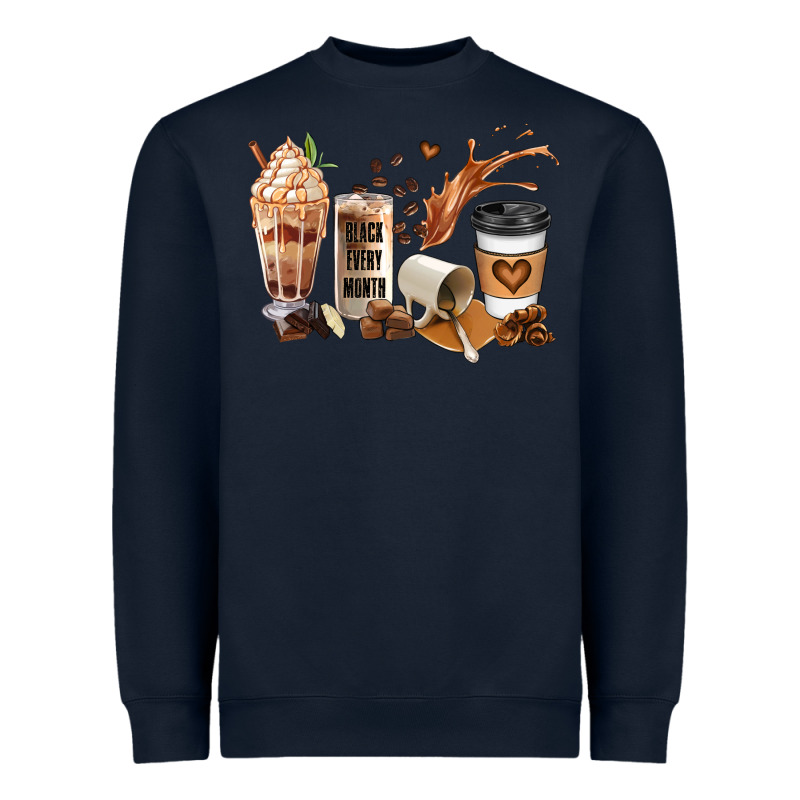 Black Every Month Melanin Coffee Cups Heavyweight Sweatshirt by JahusDesignShop | Teevron