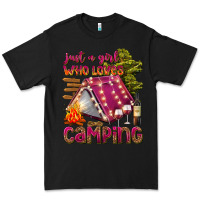 Black just a girl who loves camping Premium Tee - texasbilliewilder