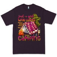 Plum just a girl who loves camping Premium Tee - texasbilliewilder