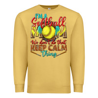Antique Gold I'm a Softball mom we don't do that keep calm Premium Sweatshirt - BundleAndBundleShop