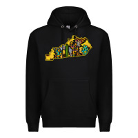 Black Kentucky Map Western Sunflower Pattern Premium Hoodie - Bettercallsaul