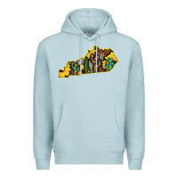 Blue Mist Kentucky Map Western Sunflower Pattern Premium Hoodie - Bettercallsaul