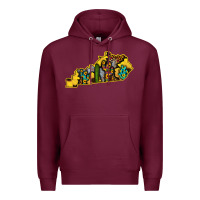 Burgundy Kentucky Map Western Sunflower Pattern Premium Hoodie - Bettercallsaul