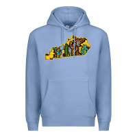 Colony Blue Kentucky Map Western Sunflower Pattern Premium Hoodie - Bettercallsaul