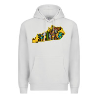 Dove Grey Kentucky Map Western Sunflower Pattern Premium Hoodie - Bettercallsaul