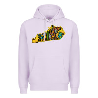 Lilac Kentucky Map Western Sunflower Pattern Premium Hoodie - Bettercallsaul