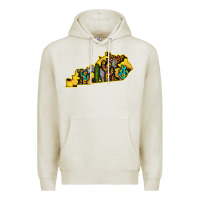 Oatmeal Heather Kentucky Map Western Sunflower Pattern Premium Hoodie - Bettercallsaul