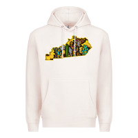 Pale Pink Kentucky Map Western Sunflower Pattern Premium Hoodie - Bettercallsaul