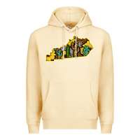 Pina Colada Kentucky Map Western Sunflower Pattern Premium Hoodie - Bettercallsaul
