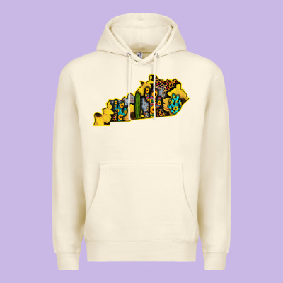 Kentucky Map Western Sunflower Pattern Premium Hoodie Designed By Bettercallsaul