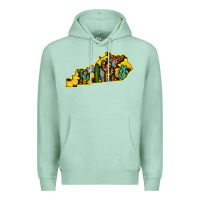 Seafoam Kentucky Map Western Sunflower Pattern Premium Hoodie - Bettercallsaul