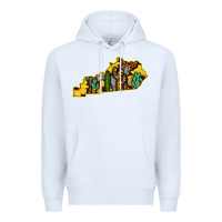 White Kentucky Map Western Sunflower Pattern Premium Hoodie - Bettercallsaul