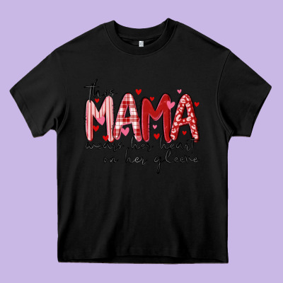 This Mama Wears Her Heart On Her Gleeve Heavy Core Tee Designed By Maliassmallbusiness
