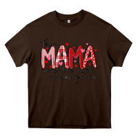 Chocolate Brown this mama wears her heart on her gleeve Heavy Core Tee - MaliasSmallBusiness