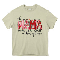 Mossy this mama wears her heart on her gleeve Heavy Core Tee - MaliasSmallBusiness