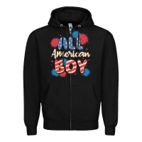 Black all american boy Zipper Hoodie - MaliasSmallBusiness