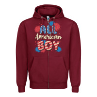 Burgundy all american boy Zipper Hoodie - MaliasSmallBusiness
