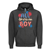 Charcoal Heather all american boy Zipper Hoodie - MaliasSmallBusiness