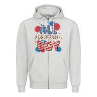 Dove Grey all american boy Zipper Hoodie - MaliasSmallBusiness