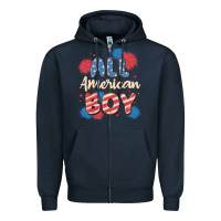 Navy all american boy Zipper Hoodie - MaliasSmallBusiness