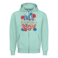 Seafoam all american boy Zipper Hoodie - MaliasSmallBusiness