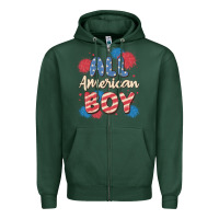 Sports Green all american boy Zipper Hoodie - MaliasSmallBusiness
