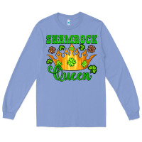 Colony Blue shamrock queen crown leopard glitter Long Sleeve Tee - Artiststas