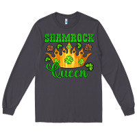 Smoke shamrock queen crown leopard glitter Long Sleeve Tee - Artiststas