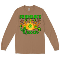 Toasted Coconut shamrock queen crown leopard glitter Long Sleeve Tee - Artiststas