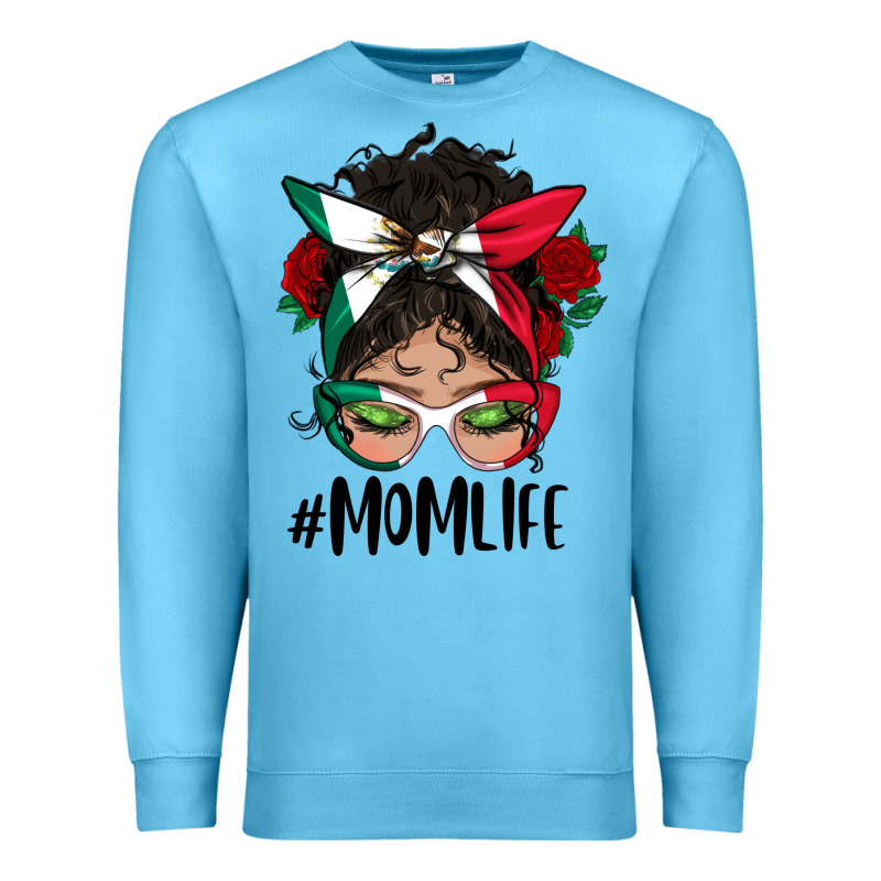 Mexican Mom Life Messy Bun Mama Premium Sweatshirt by BundleAndBundleShop | Teevron