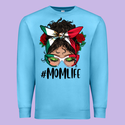 Mexican Mom Life Messy Bun Mama Premium Sweatshirt Designed By Bundleandbundleshop