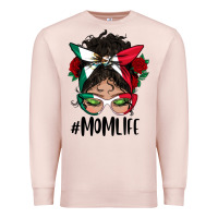 Pale Pink Mexican Mom Life Messy Bun Mama Premium Sweatshirt - BundleAndBundleShop