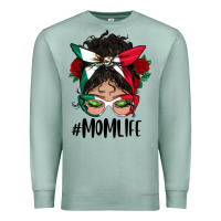 Seafoam Mexican Mom Life Messy Bun Mama Premium Sweatshirt - BundleAndBundleShop