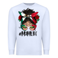White Mexican Mom Life Messy Bun Mama Premium Sweatshirt - BundleAndBundleShop