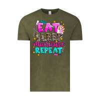 Vintage Olive eat sleep manicure repeat Vintage Tee - AdoDesignShop