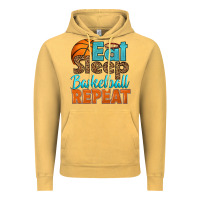 Vintage Mustard eat sleep basketball repeat Vintage Hoodie - HRA Design Shop
