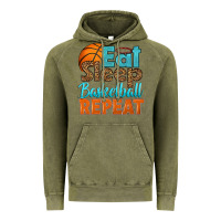 Vintage Olive eat sleep basketball repeat Vintage Hoodie - HRA Design Shop