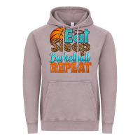 Vintage Zinc eat sleep basketball repeat Vintage Hoodie - HRA Design Shop
