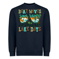 Navy boat waves sun rays aint nothing like lake days Heavyweight Sweatshirt - AdoDesignShop