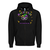 Black mardi gras social club Zipper Hoodie - MaliasSmallBusiness