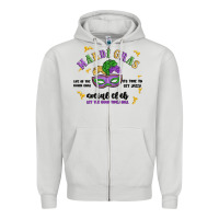 Dove Grey mardi gras social club Zipper Hoodie - MaliasSmallBusiness