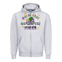 Heather Grey mardi gras social club Zipper Hoodie - MaliasSmallBusiness