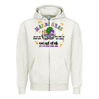 Oatmeal Heather mardi gras social club Zipper Hoodie - MaliasSmallBusiness