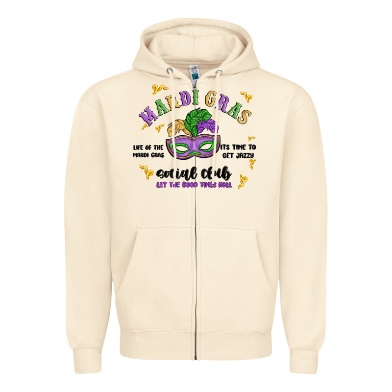 Mardi Gras Social Club Zipper Hoodie by MaliasSmallBusiness | Teevron